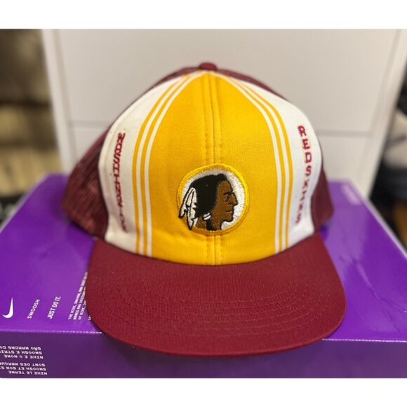 Washington Redskins Vintage Ted Fletcher Lucky Stripe Snapback Trucker Cap Hat - Picture 1 of 10